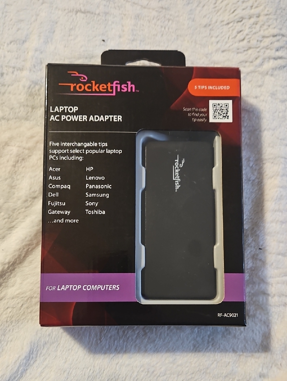 Rocketfish Black Laptop AC Power Adapter